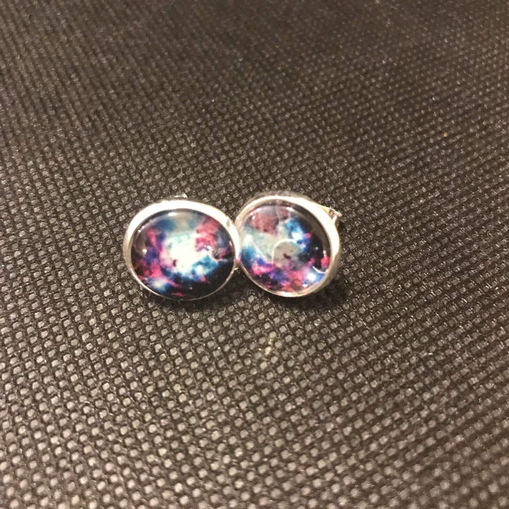 NWT Vibrant Galaxy Circle Earrings - Picture 6 of 8